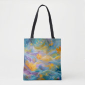 Abstrakte goldene Lotus-Schwebeblumen Tasche (Vorderseite)