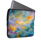 Abstrakte goldene Lotus-Schwimmblumen  Laptopschutzhülle (Vorne Rechts)