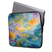 Abstrakte goldene Lotus-Schwimmblumen  Laptopschutzhülle (Vorderseite Links)