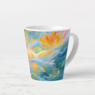 Abstrakte goldene Lotus-Schwimmblumen Milchtasse
