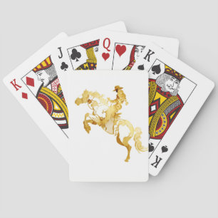 Abstrakte goldene Pferd und Reiter Spielkarten