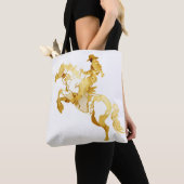 Abstrakte goldene Pferd und Reiter Tasche (Von Nahem)