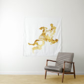Abstrakte goldene Pferd und Reiter Wandteppich (Beispiel (Horizontal))