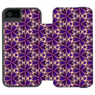 Abstrakte goldene rosa Blumen Incipio Watson™ iPhone 5 Geldbörsen Hülle
