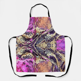 Abstrakte goldene Seile und schwarz-rosa gefärbte Schürze