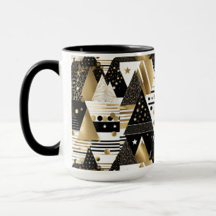 abstrakte goldene und schwarze Dreiecke Kaffeetass Tasse