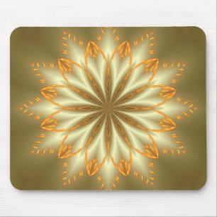 Abstrakte goldene und silberne Blume für Weihnacht Mousepad