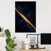 Abstrakte goldene Verbindungen Poster (Heimbüro)