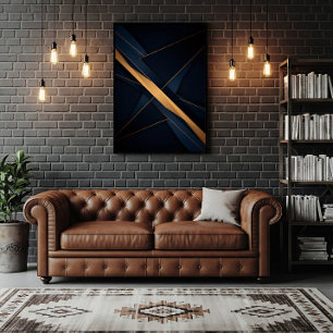 Abstrakte goldene Verbindungen Poster