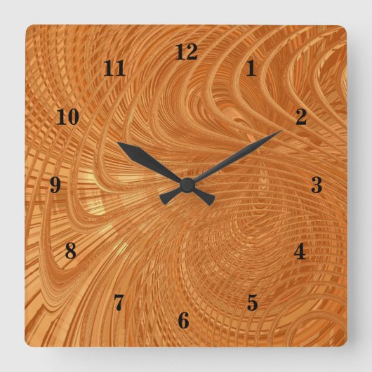 Abstrakte goldene Wave Wall Uhr (Vorderseite)