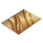 Abstrakte Goldene Waves mit glühendem Glitzer Notizblock (Linke Seite)
