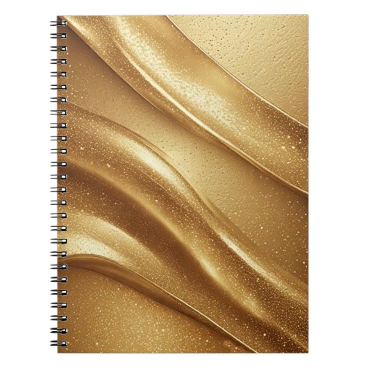 Abstrakte Goldene Waves mit glühendem Glitzer Notizblock (Vorderseite)