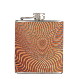 Abstrakte Goldene Wavy-Art-Flasche Flachmann