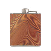 Abstrakte Goldene Wavy-Art-Flasche Flachmann (Rückseite)