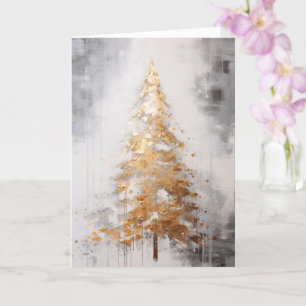 Abstrakte goldene Weihnachtsbaum-Weihnachtskarte Karte