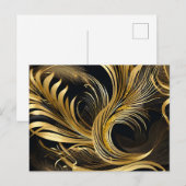 Abstrakte Goldene Wirbel Postkarte (Vorne/Hinten)