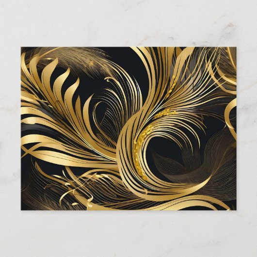 Abstrakte Goldene Wirbel Postkarte (Vorderseite)