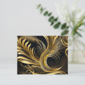 Abstrakte Goldene Wirbel Postkarte (Stehend Vorderseite)