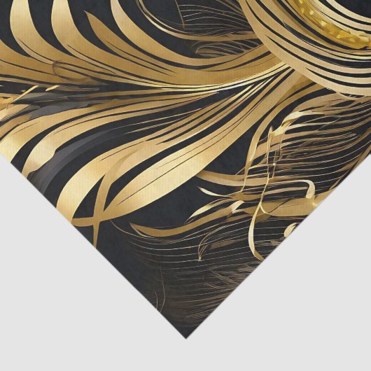 Abstrakte Goldene Wirbel Seidenpapier (Ausschnitt)