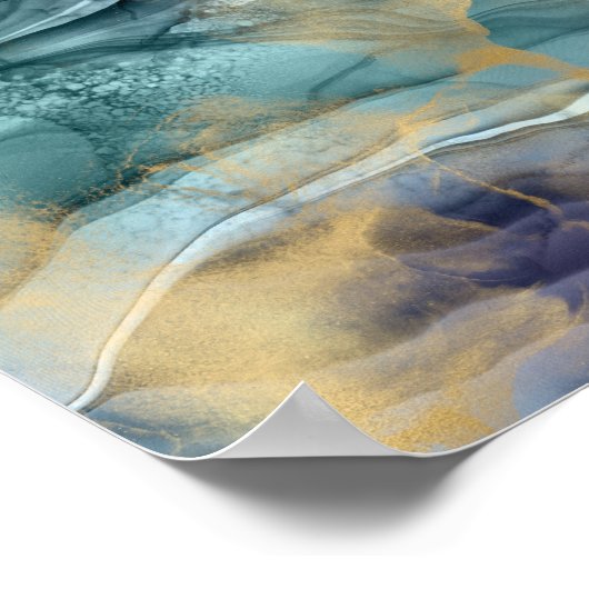 Abstrakte Goldfarbe Poster (Ecke)