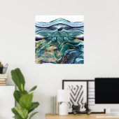 Abstrakte Goldfarbe Poster (Heimbüro)