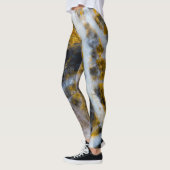 Abstrakte goldfarbene Linien Felsstruktur Leggings (Links)