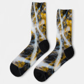 Abstrakte goldfarbene Linien Felsstruktur Socken (Linkes Detail)