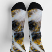 Abstrakte goldfarbene Linien Felsstruktur Socken (Oben)