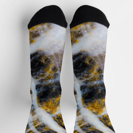 Abstrakte goldfarbene Linien Felsstruktur Socken (Oben)