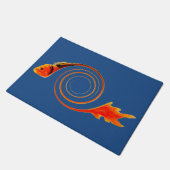 Abstrakte Goldfish Wasserkunst Fußmatte (Schrägansicht)