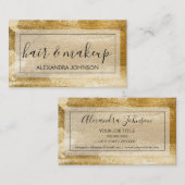 Abstrakte Goldfolie Trendy Hair and Make-up Visitenkarte (Vorne/Hinten)