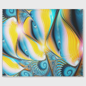 Abstrakte, goldgelbe und blaue, moderne Lichtkugel Geschenkpapier (Flach)