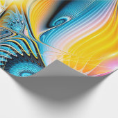Abstrakte, goldgelbe und blaue, moderne Lichtkugel Geschenkpapier (Ecke)