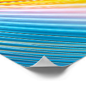Abstrakte, goldgelbe und blaue, moderne Lichtkugel Poster (Ecke)