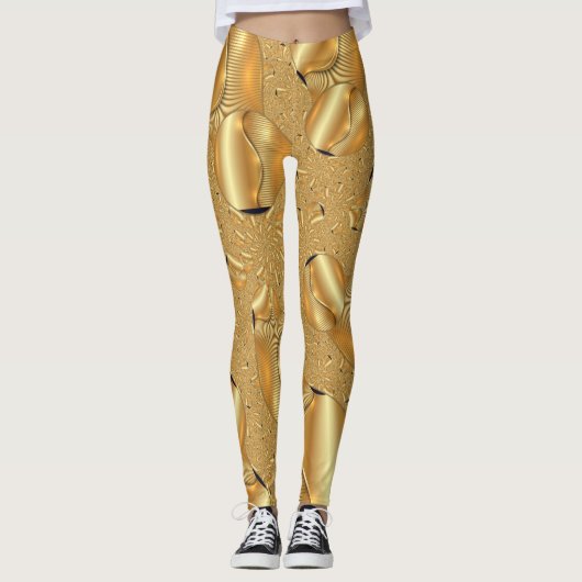 Abstrakte Goldgräber-Entwurfs-Leggings für Frauen Leggings (Vorderseite)