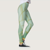 Abstrakte goldgrüne Blume Leggings (Rechts)