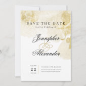 Abstrakte Goldhochzeit speichert die Datumskarte Save The Date (Vorderseite)