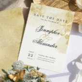 Abstrakte Goldhochzeit speichert die Datumskarte Save The Date