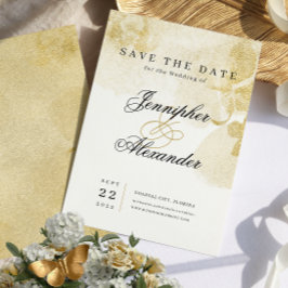 Abstrakte Goldhochzeit speichert die Datumskarte Save The Date