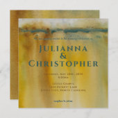 Abstrakte Goldkunst Hochzeitsfeier Einladung (Vorne/Hinten)