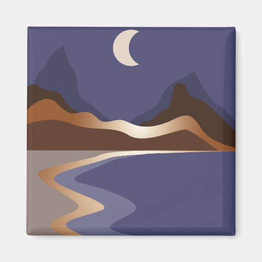 Abstrakte Goldlandschaft Magnet (Vorne)