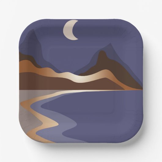 Abstrakte Goldlandschaft Pappteller (Vorderseite)