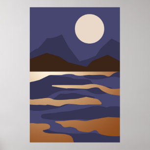Abstrakte Goldlandschaft Poster
