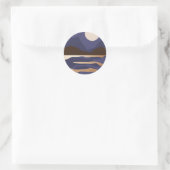 Abstrakte Goldlandschaft Runder Aufkleber (Tasche)