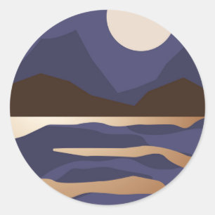 Abstrakte Goldlandschaft Runder Aufkleber