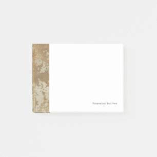 Abstrakte Goldmalerei mit Silberfalten Post-it Klebezettel