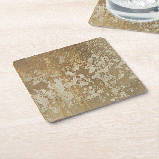 Abstrakte Goldmalerei mit Silberfalten Rechteckiger Pappuntersetzer (angewinkelt)