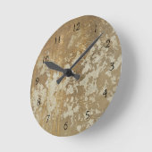 Abstrakte Goldmalerei mit Silberfalten Runde Wanduhr (Winkel)