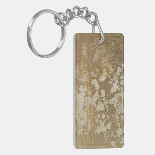 Abstrakte Goldmalerei mit Silberfalten Schlüsselanhänger (Vorderseite links)
