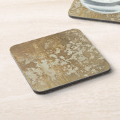 Abstrakte Goldmalerei mit Silberfalten Untersetzer (Linke Seite)